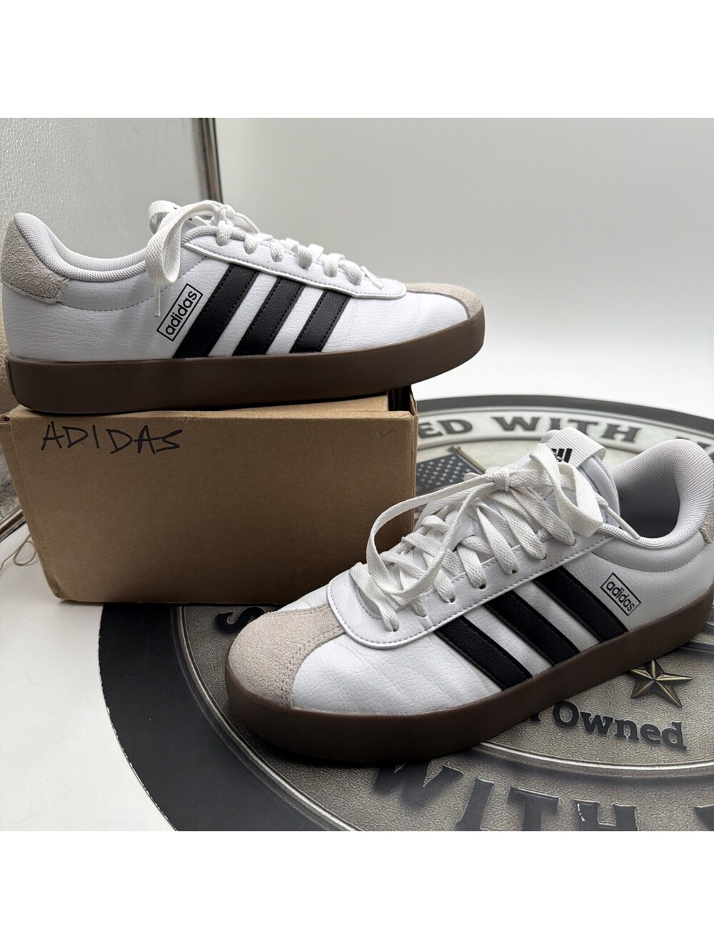 ADIDAS VL Court 3.0 Skate Shoes Men's Size US 10 Cloud White/Black No Box